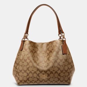 Coach Hallie Shoulder Bag in Signature Canvas